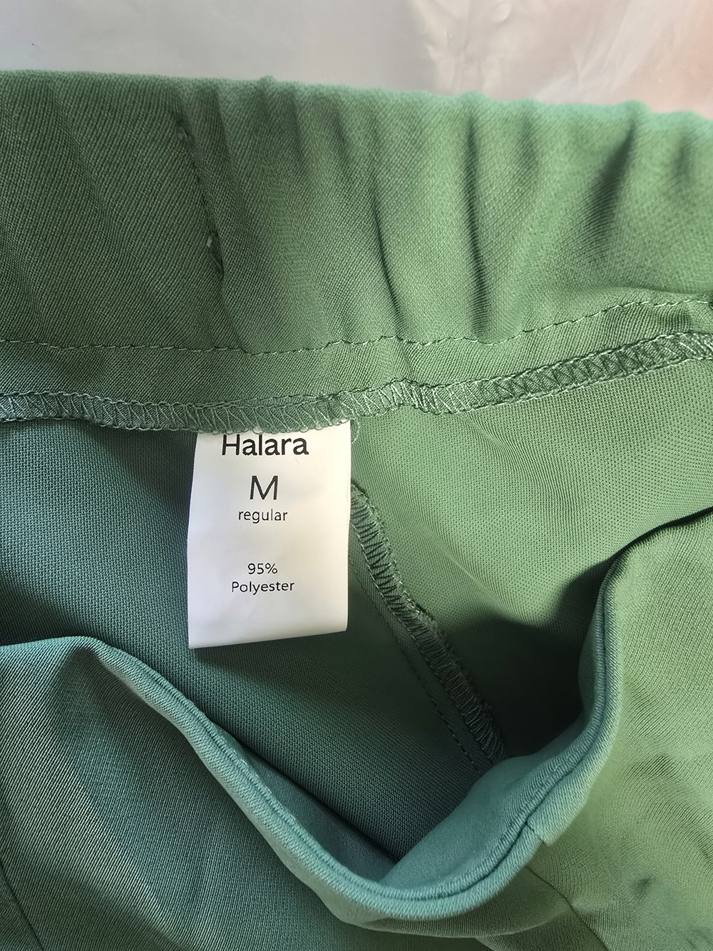 HALARA Sage Green Wrap-Front Wide Leg Pants with Side Tie - Picture 6 of 8